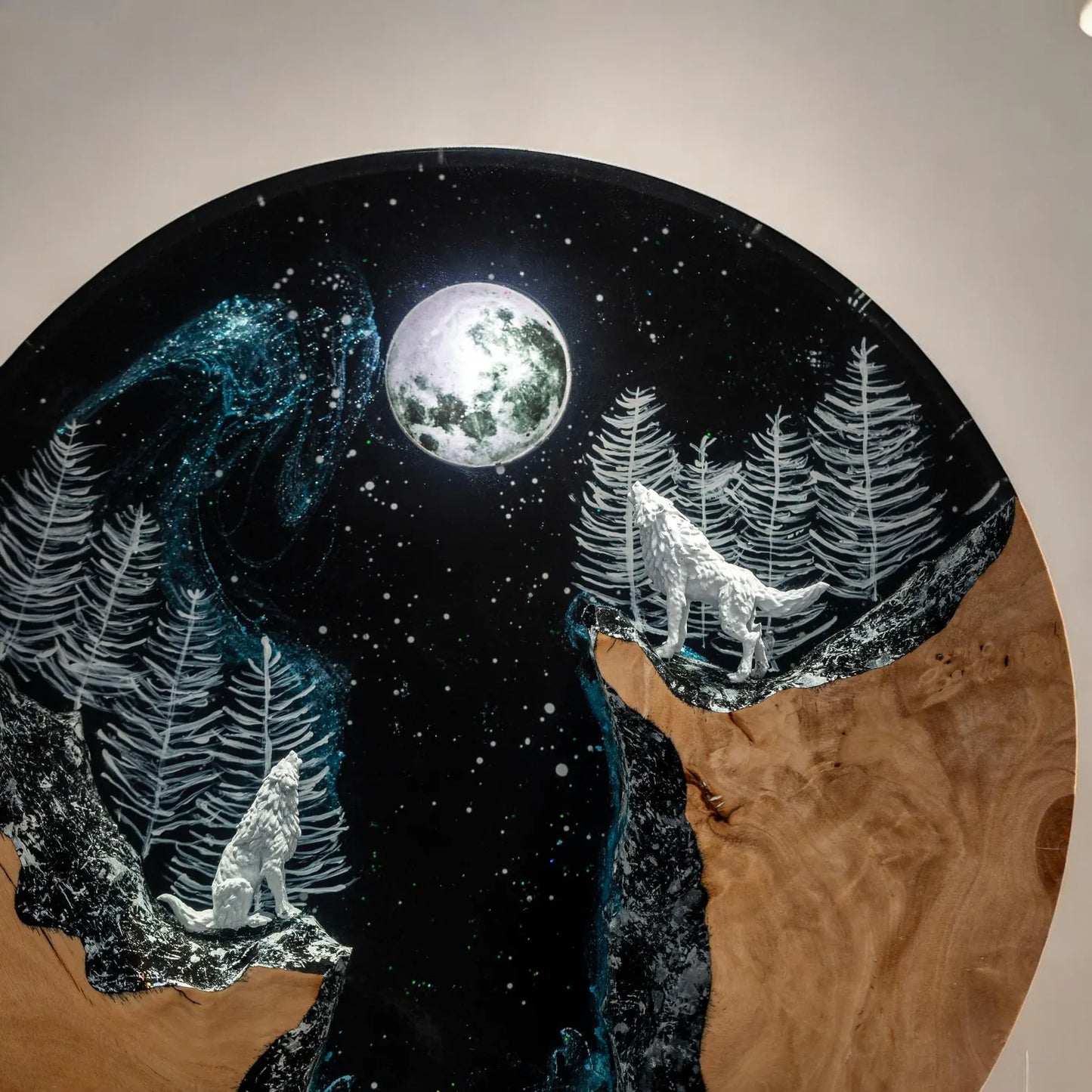 Nacht Wolf Harzlampe