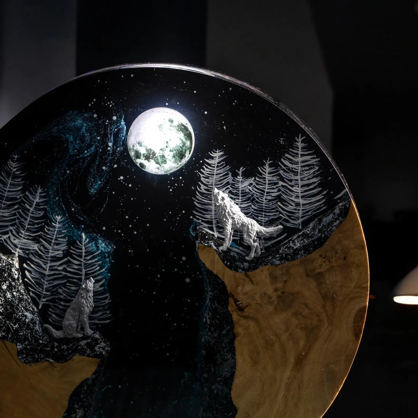 Nacht Wolf Harzlampe