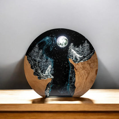 Nacht Wolf Harzlampe