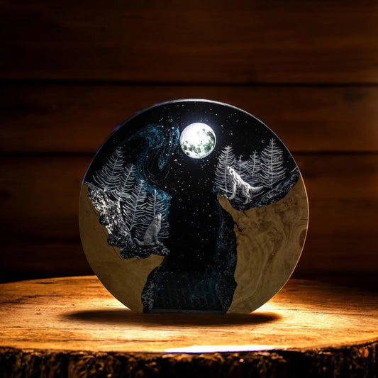 Nacht Wolf Harzlampe